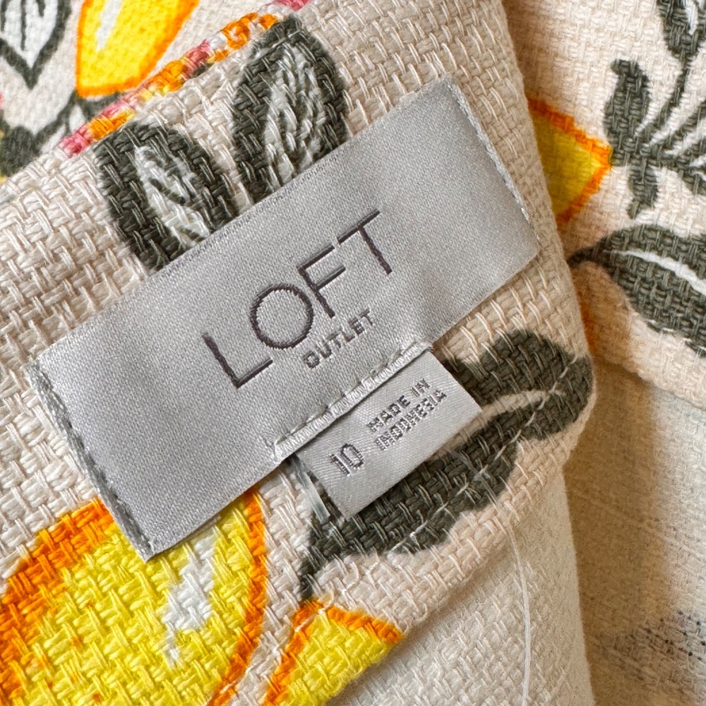 NWT Loft Outlet Lemon Print A-Line Above Knee Skirt, Size 10 - Picture 7 of 10